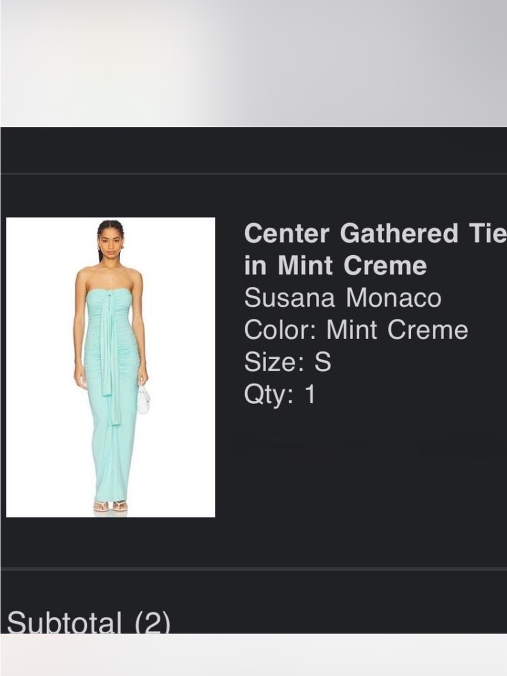 Susana Monaco Mint Creme Strapless Center-Tie Maxi Dress